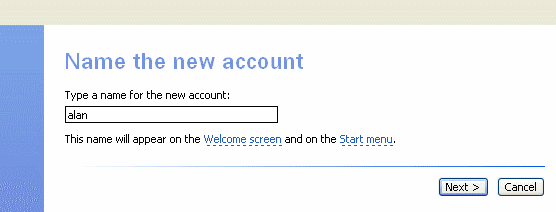 new account name