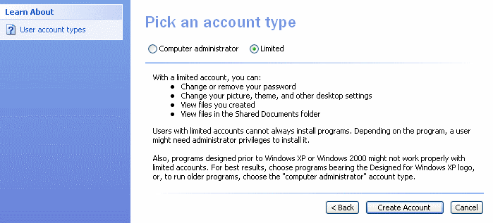 new account type
